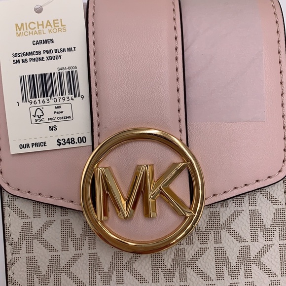 NWT Michael Kors Carmen Small NS Logo
Smartphone Crossbody VANILLA/PINK COLOR - Picture 9 of 15